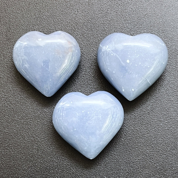 Angelite Heart Polished Natural Gemstones