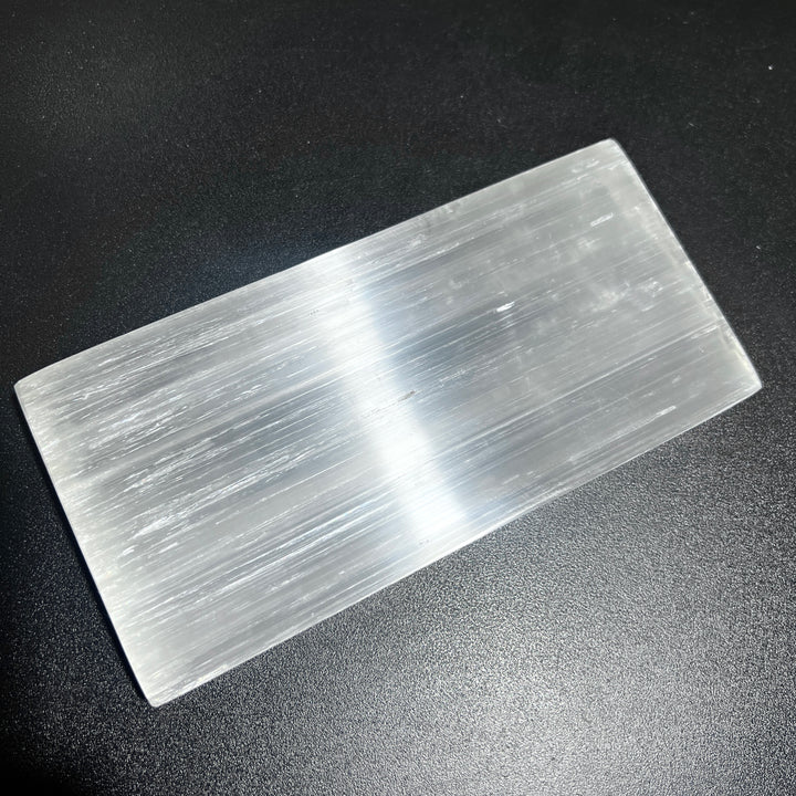 Extra Large Selenite Satin Spar Crystal Bar Plate Carving