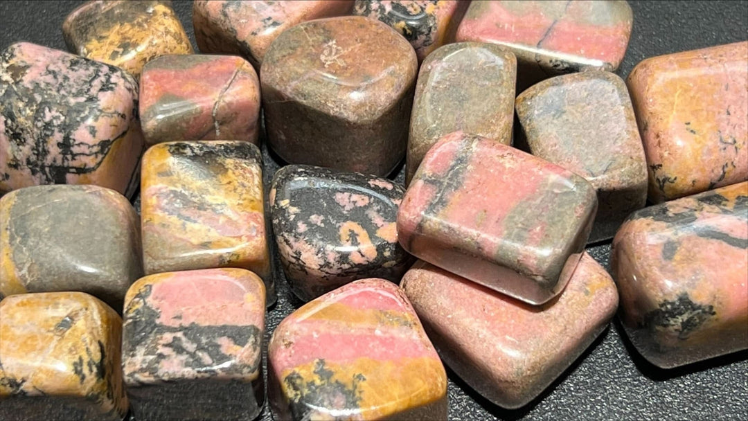 Rhodonite (1/2 lb) 8 oz Bulk Wholesale Lot Half Pound Tumbled Polished Stones Natural Gemstones Crystals