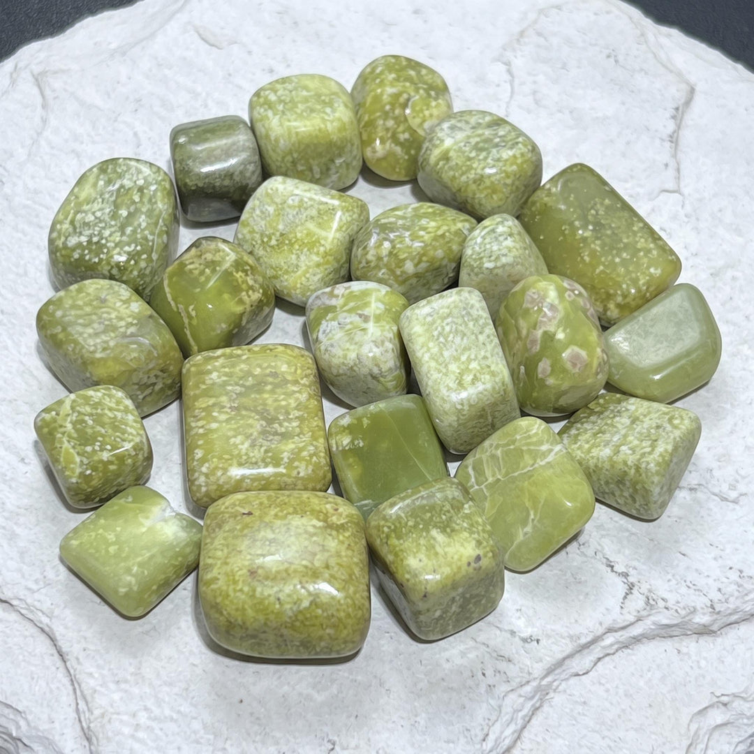 Green Serpentine Tumbled Stones (By The Piece or Pound)