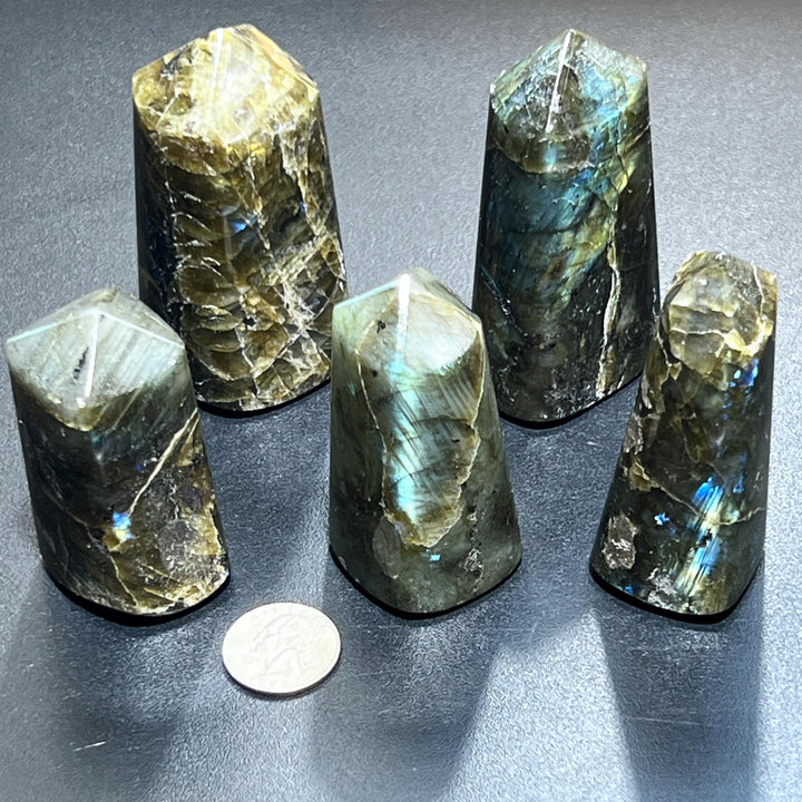 Labradorite Crystal Point Tower Polished Carving