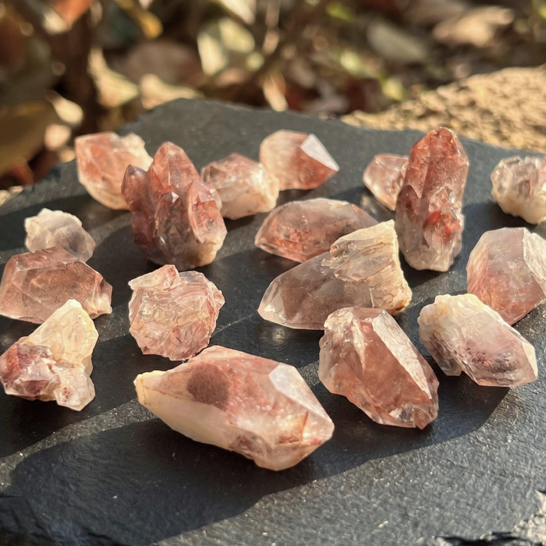 Red Hematoid Quartz Crystal Points And Clusters Rough Raw