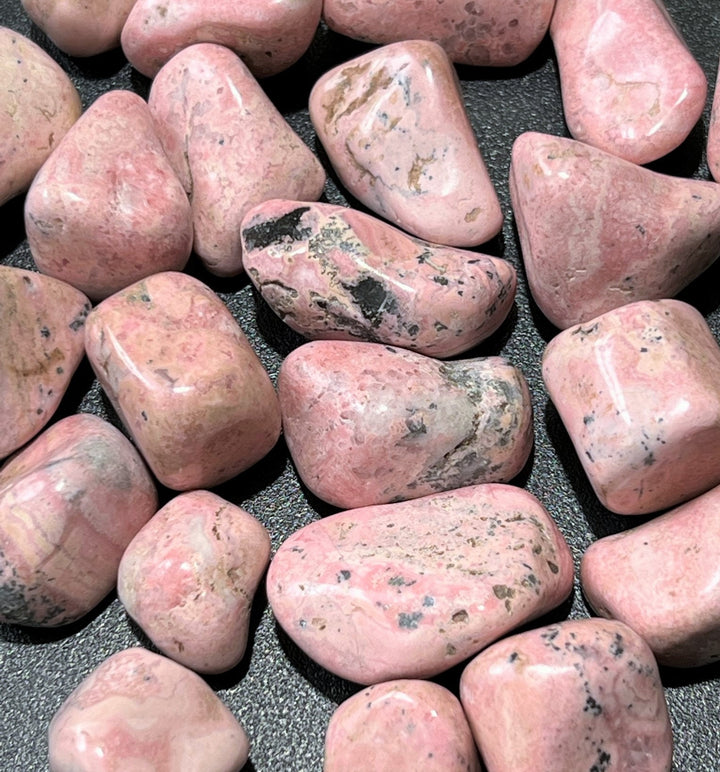 Tumbled Pink Rhodonite (1/2 lb) 8 oz Bulk Wholesale Lot Half Pound Polished Stones Natural Gemstones Crystals