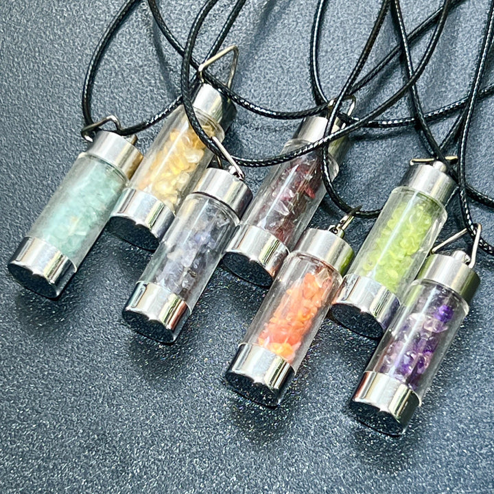 7 Piece Crystal Necklace Gift Set Reiki Chakra Pendant