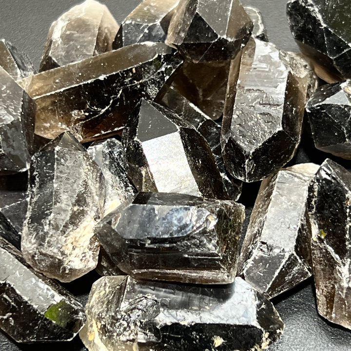 Smoky Quartz Crystal Points (1/2 lb) 8 oz Bulk Wholesale Lot Half Pound Stones Rough Raw Gemstones
