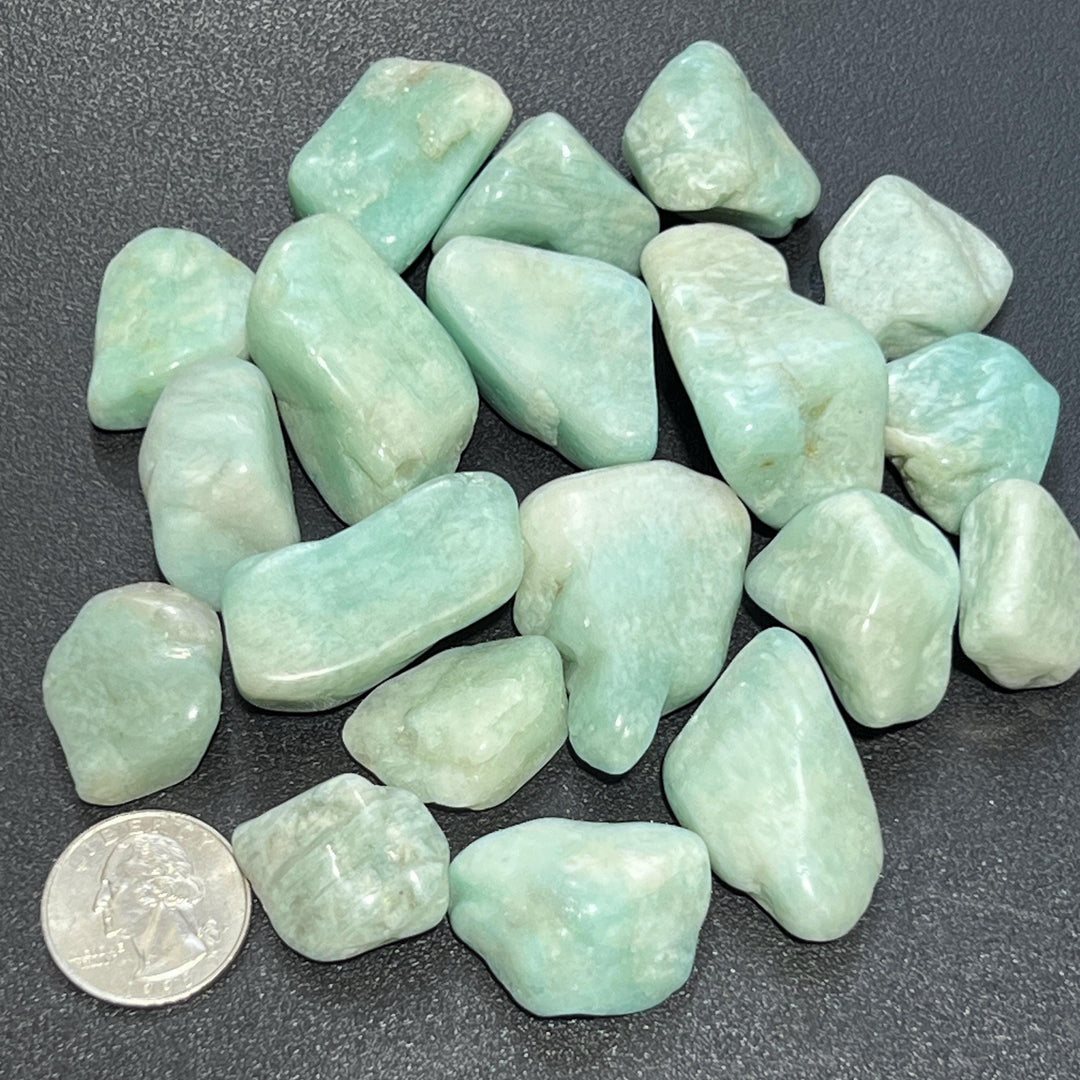Teal Amazonite Crystal Feldspar Tumbled Stones (By The Piece Or Pound)