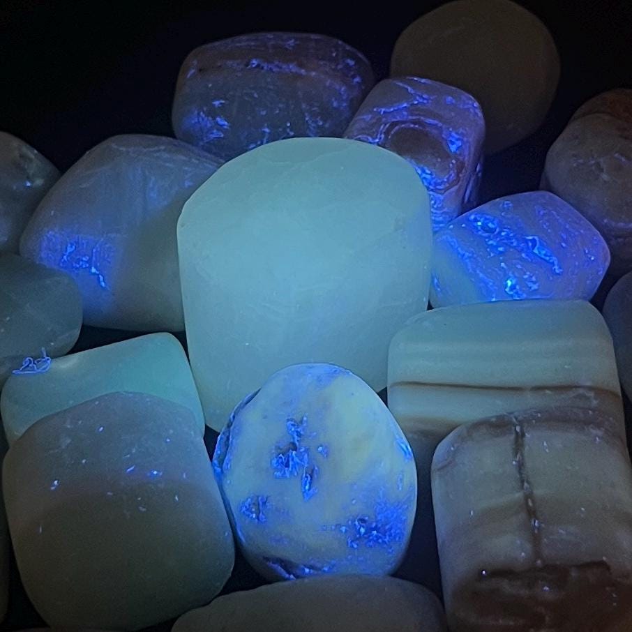 Green Blue Banded Calcite Tumbled Stones (By The Piece or Pound)