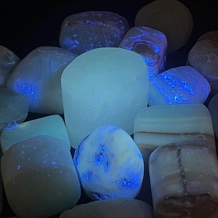 Green Blue Banded Calcite Tumbled Stones (By The Piece or Pound)