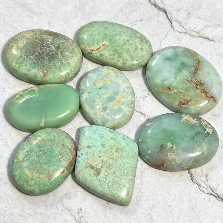 Chrysoprase Crystal Cabochons (By The Piece or Gram)(UV Reactive)