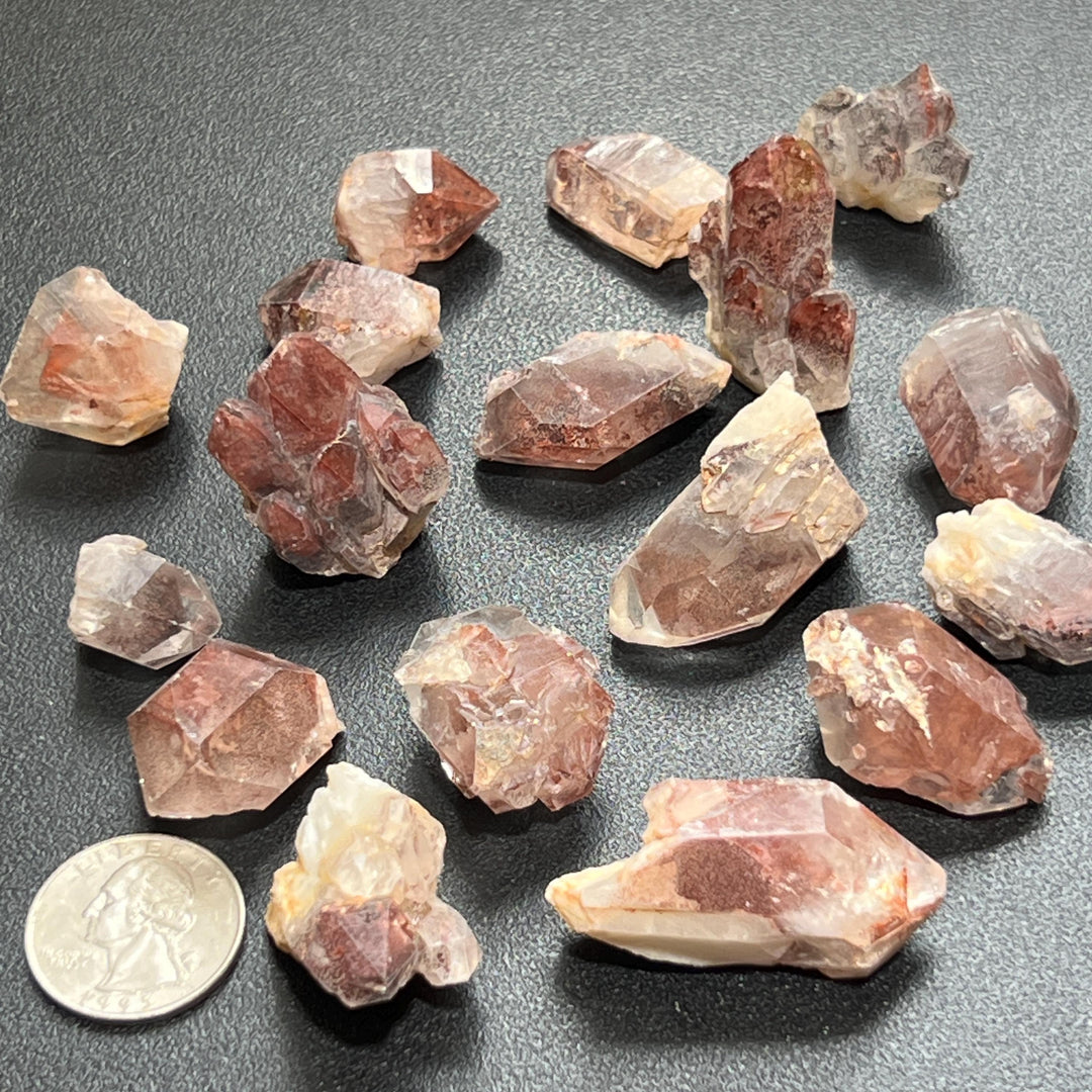 Red Hematoid Quartz Crystal Points And Clusters Rough Raw