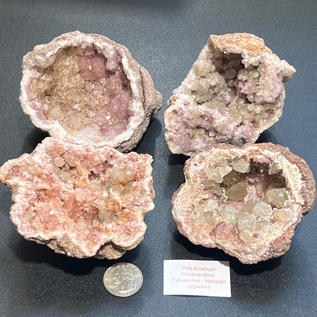 Pink Amethyst Clusters Large Druzy Rough Geodes