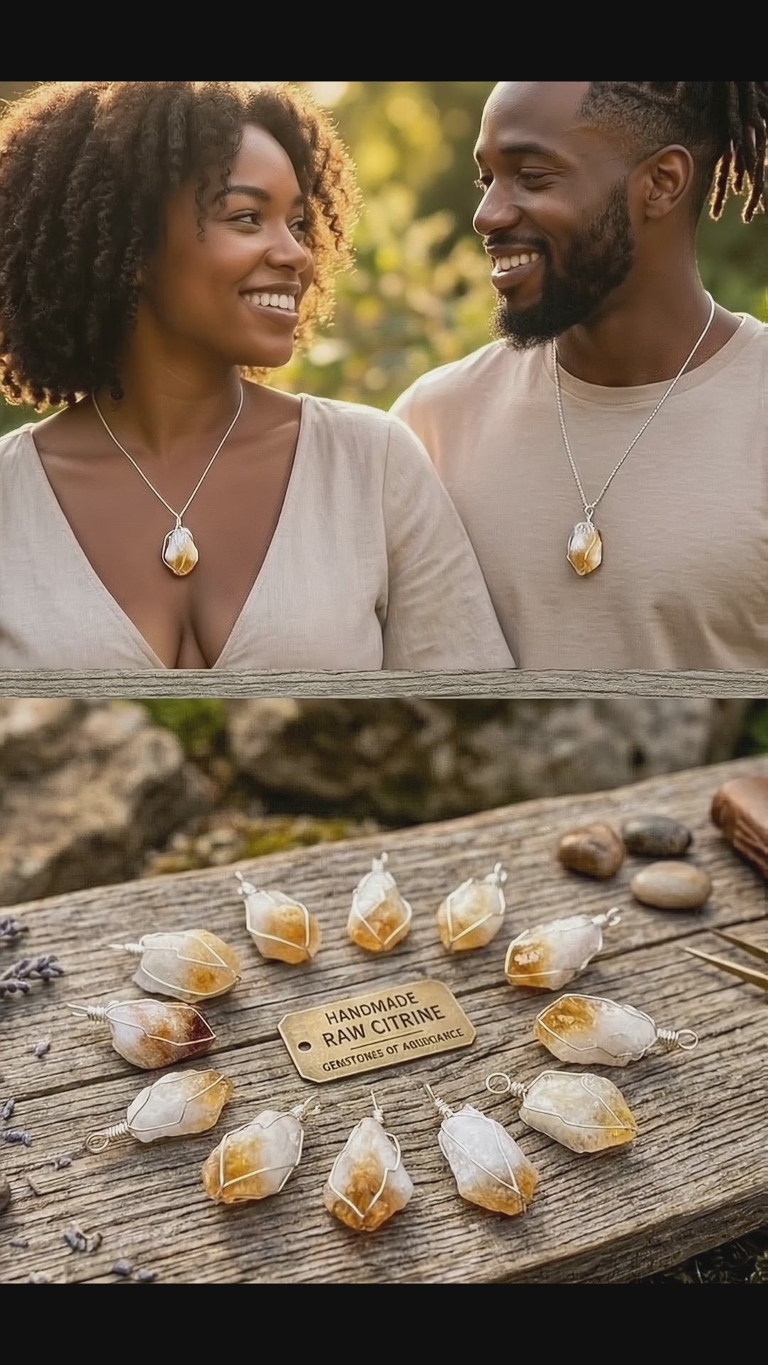 Raw Citrine Crystal Point Pendant (Silver Plated Wire Wrapped)