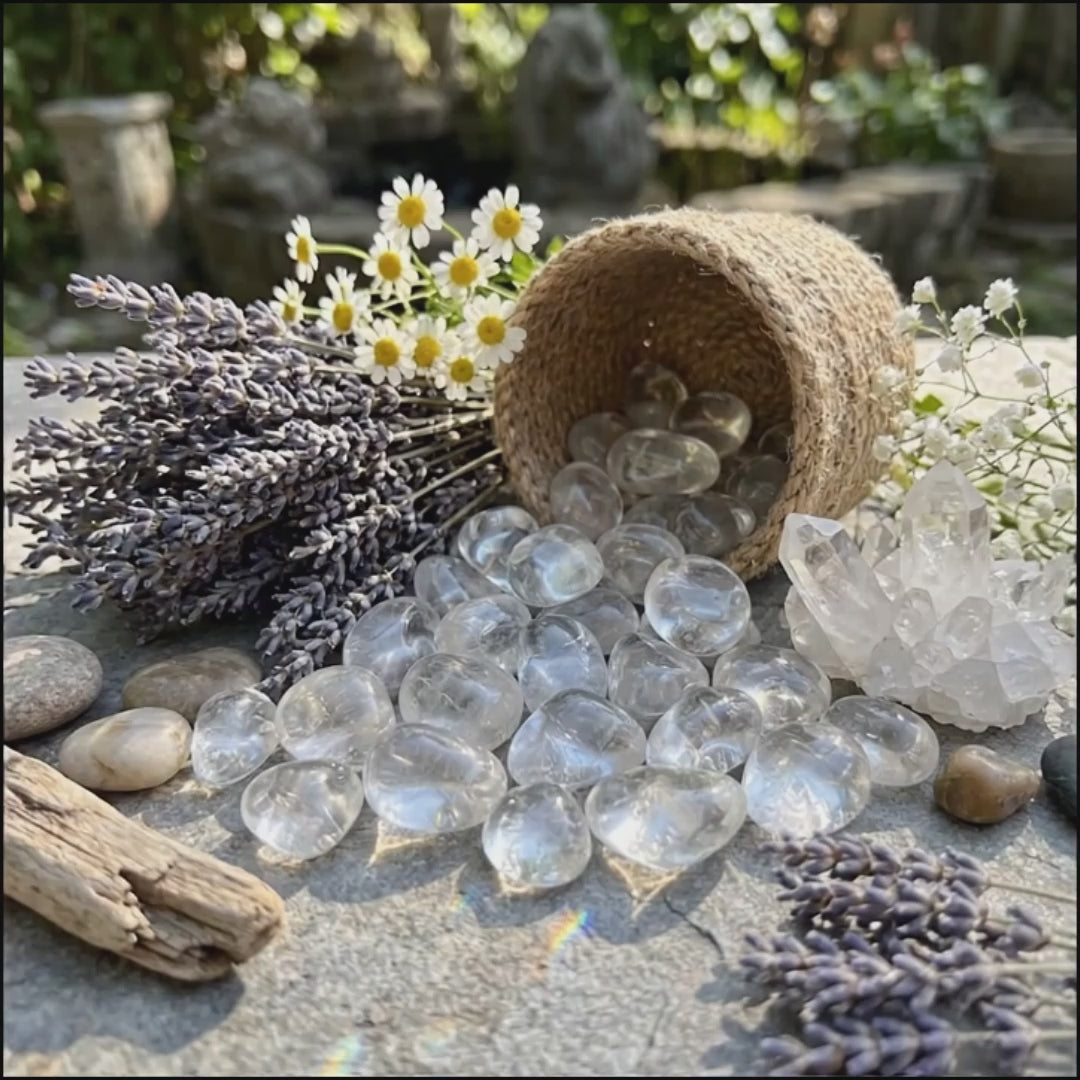 Clear Quartz Crystal Tumbled Stones (By The Piece or Pound)