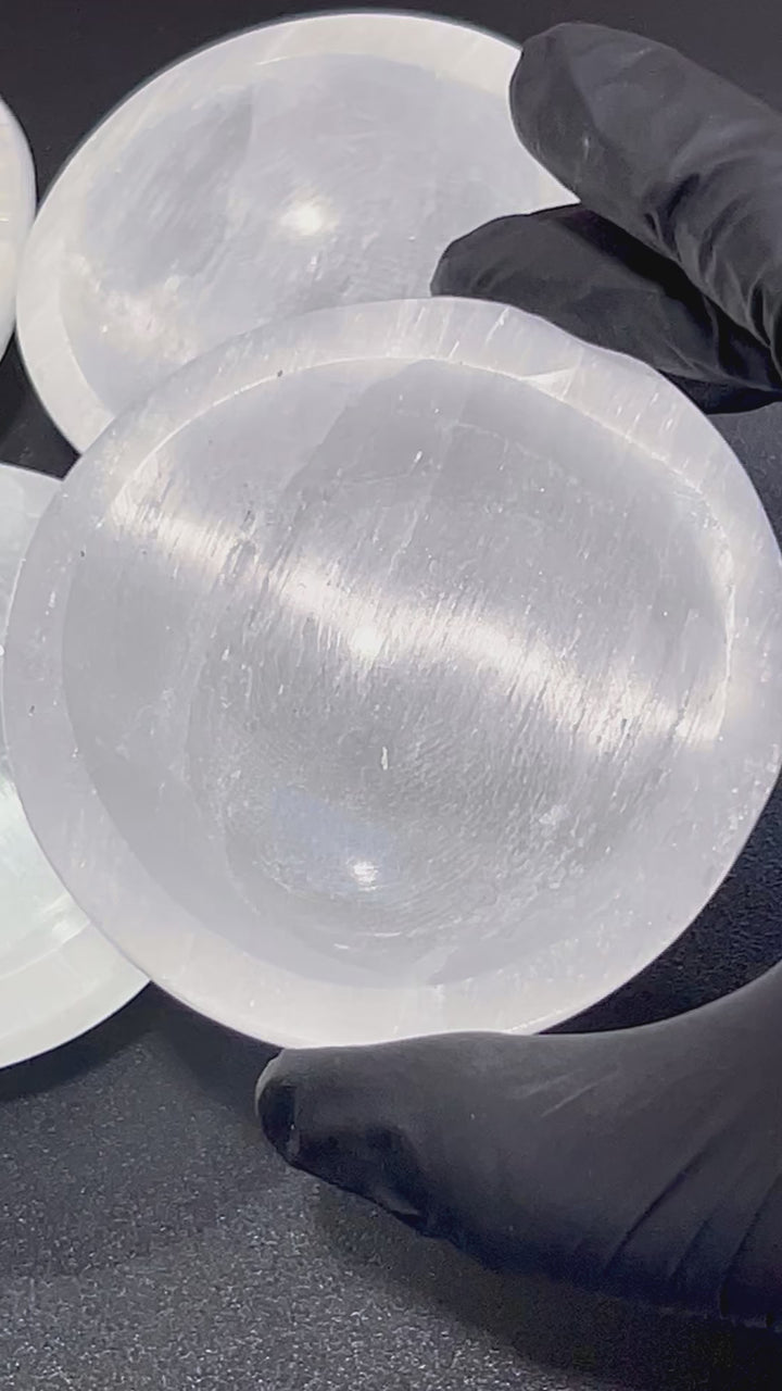 Selenite Crystal Bowl (8cm)(3 Inches) Gemstone Decor Wholesale Supply