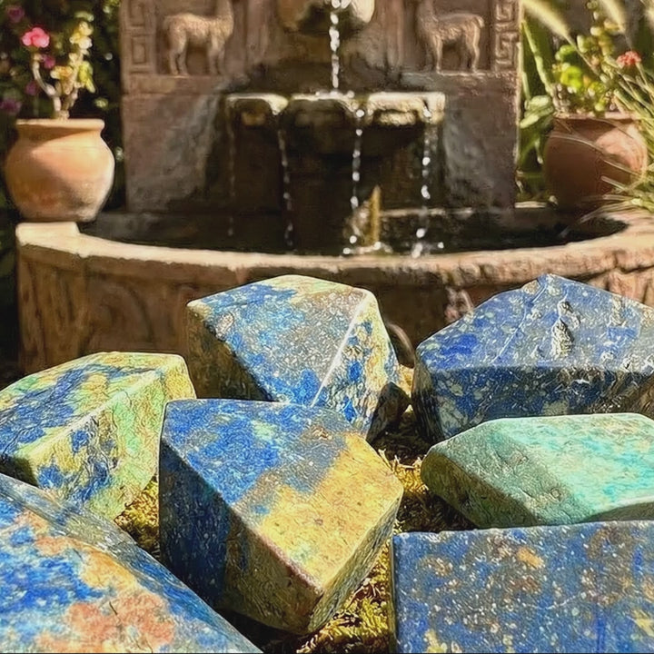 Azurite And Chrysocolla Free-form Shapes Carving