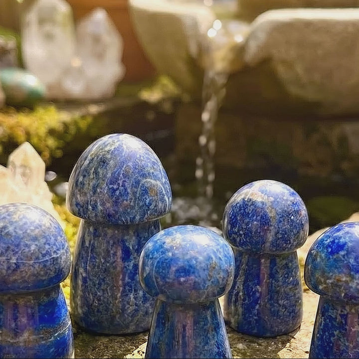 Blue Lapis Lazuli Mushroom Carving