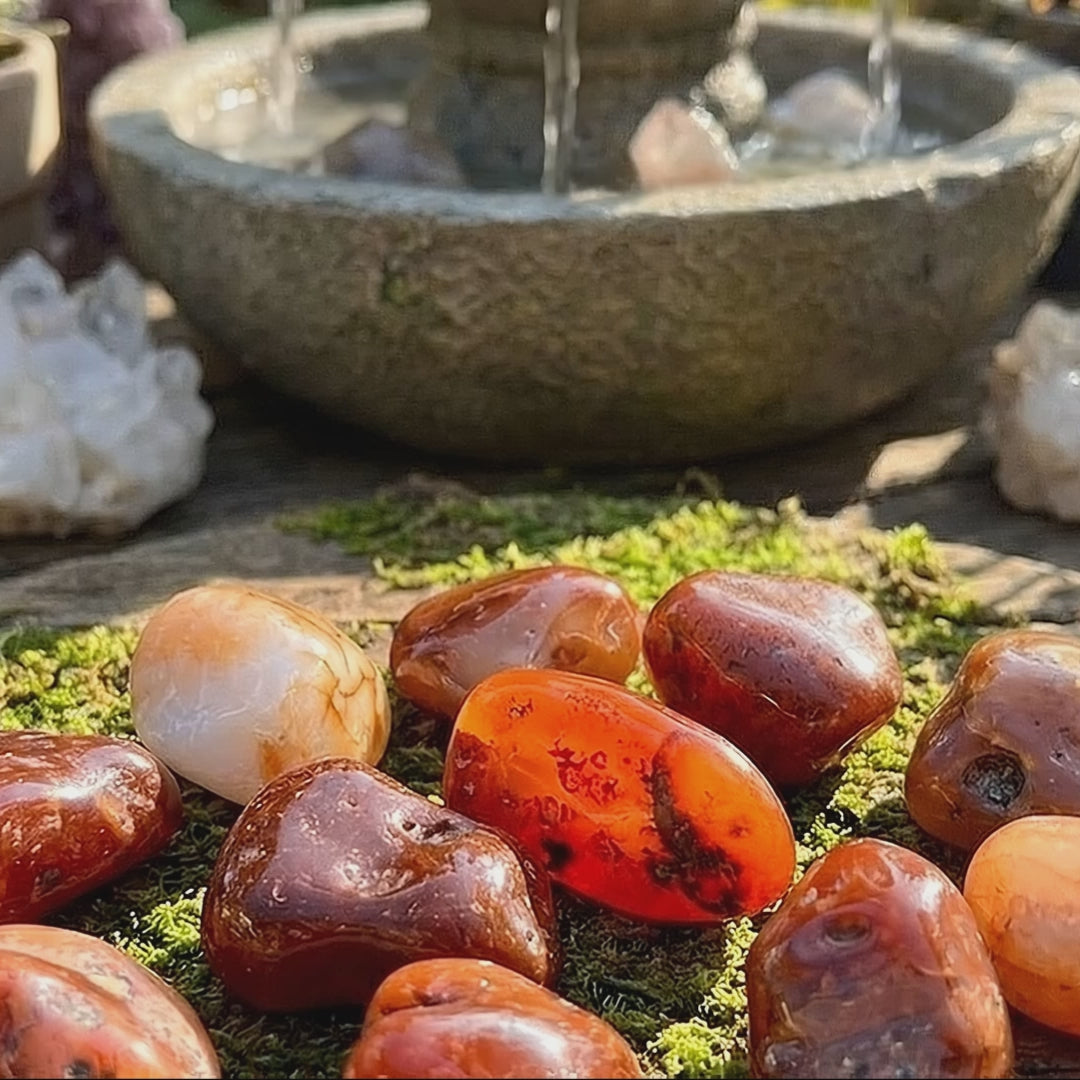 Large Carnelian Red Agate Crystal Tumbled Stones (By The Piece or Pound)