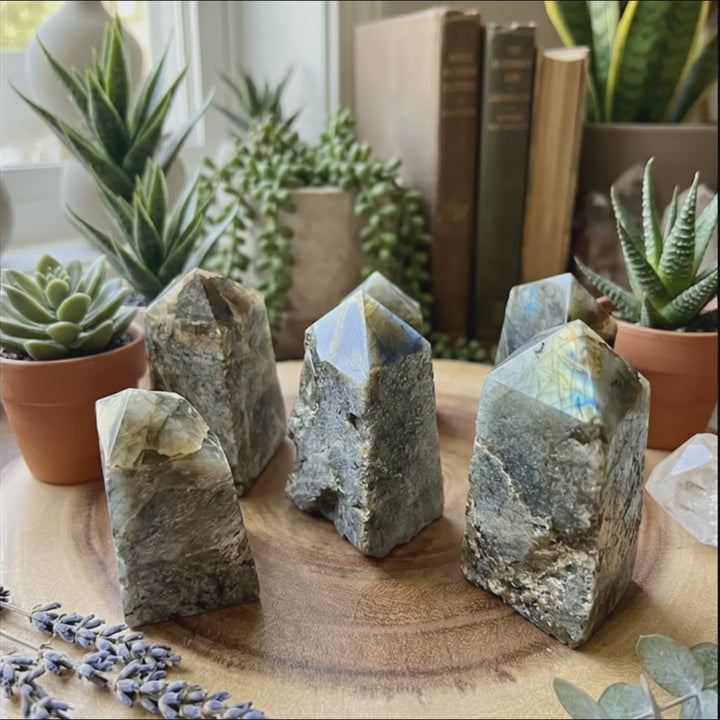 Labradorite Crystal Point Tower (Top Polished) Obelisk Carving Wholesale