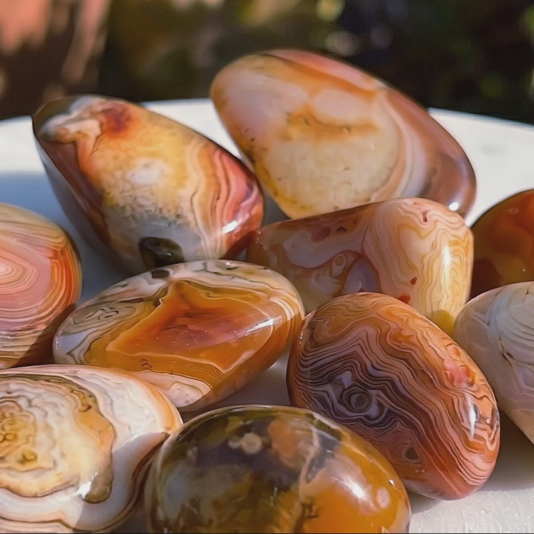 Large Red Sardonyx Crystal Tumbled Stones (By The Piece or Pound)