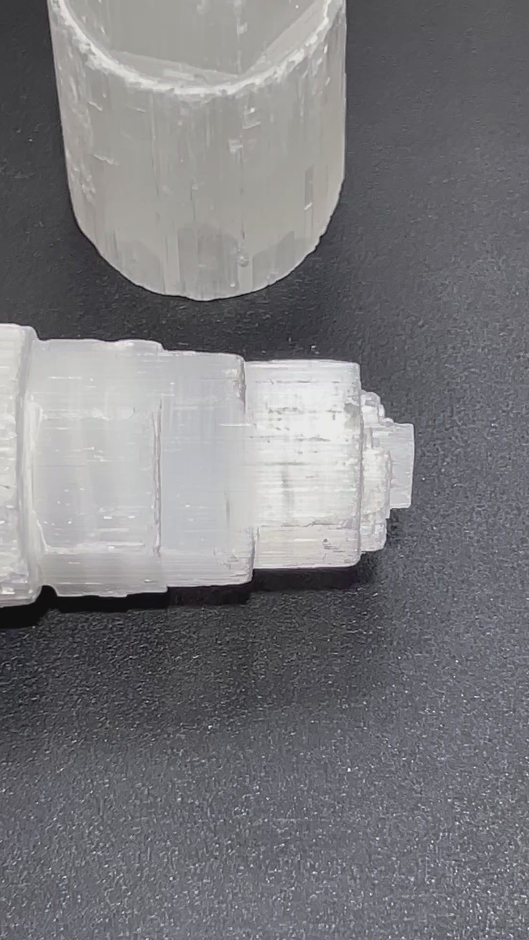 Selenite Satin Spar Crystal Standing Tower Carving (4 Inch)