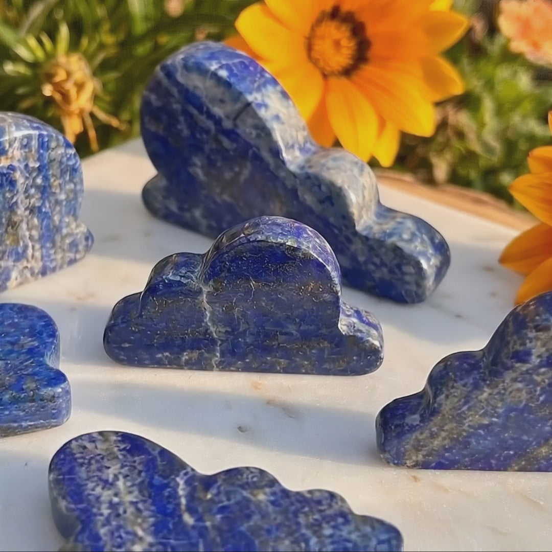 Lapis Lazuli Cloud Shape Carving (Mixed Sizes)