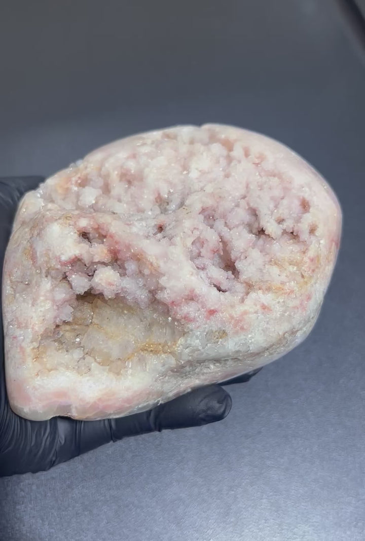 Large Pink Amethyst Druzy Crystal Cluster Standing Freeform Select Polished Carving