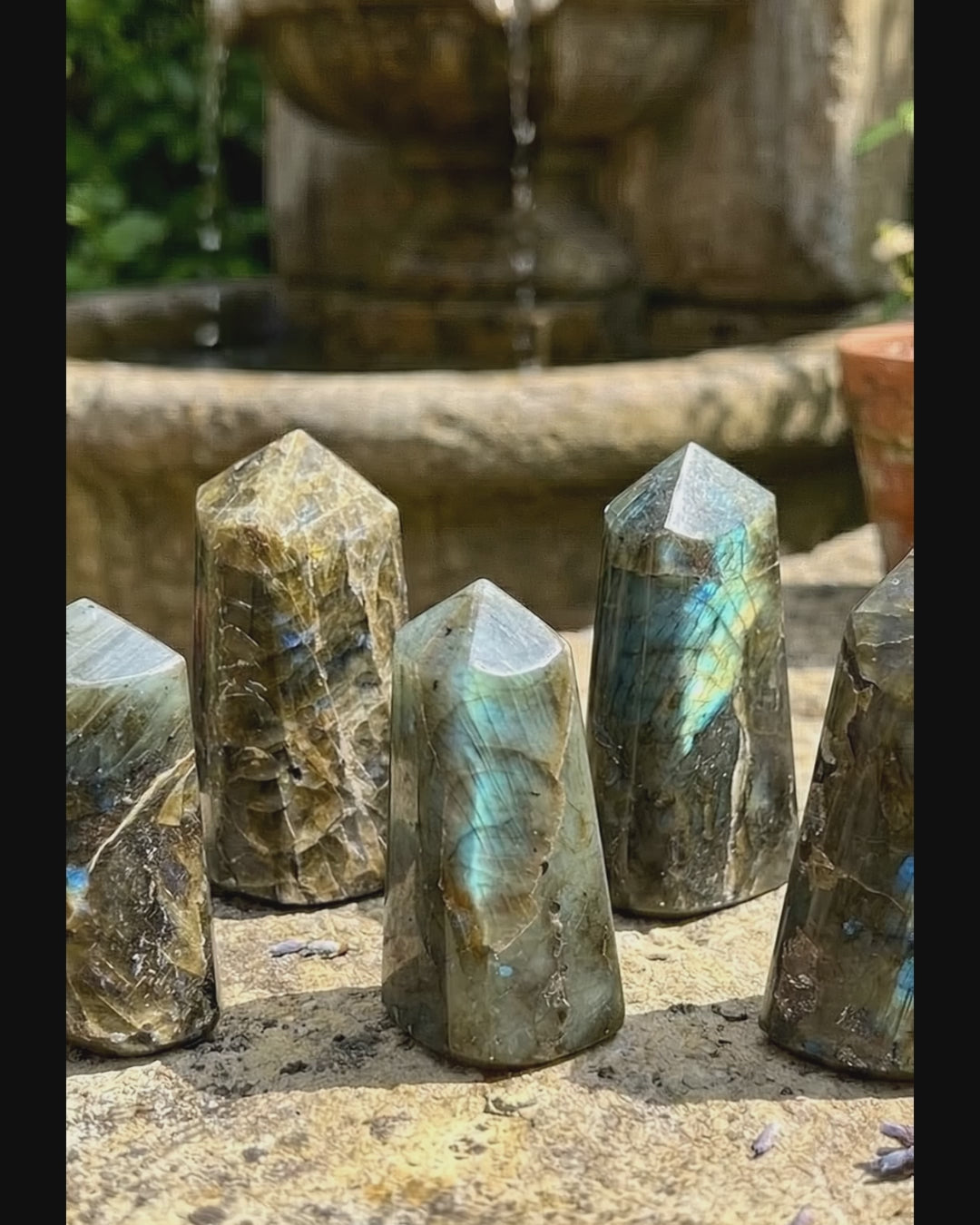 Labradorite Crystal Point Tower Freeform Polished Carving