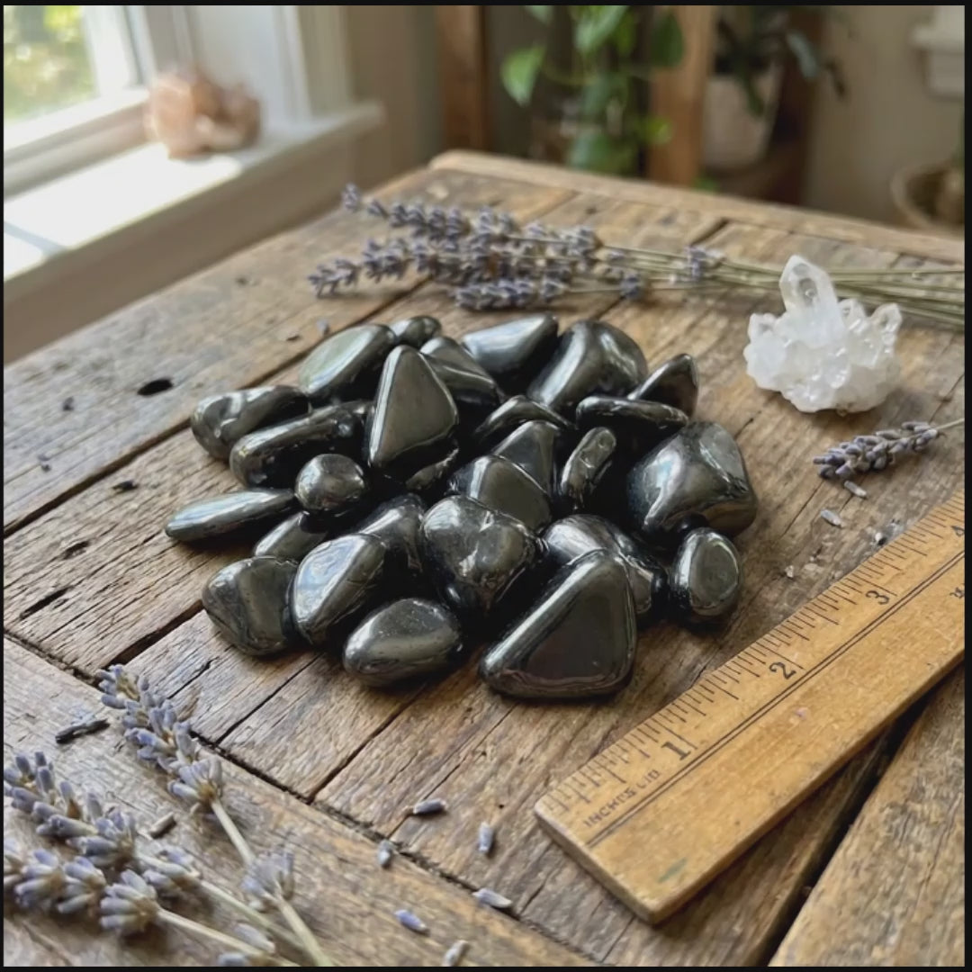 Black Shungite Tumbled Stones Mineral Karelia Russia (By The Piece or Pound) Type 2 Specimen