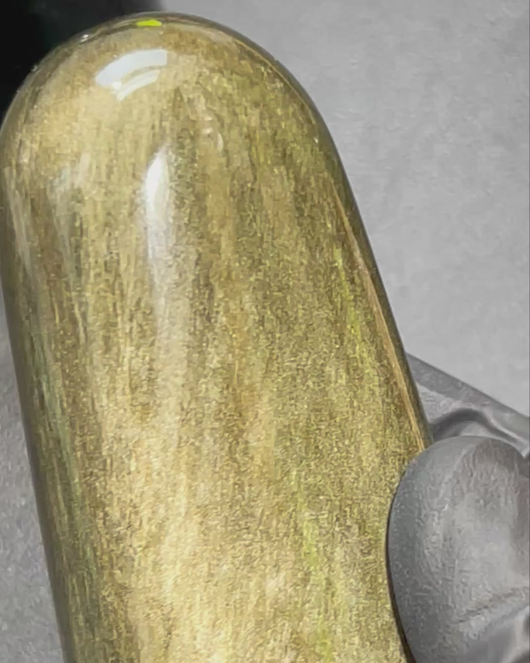 Gold and Silver Sheen Black Obsidian Tower Carving