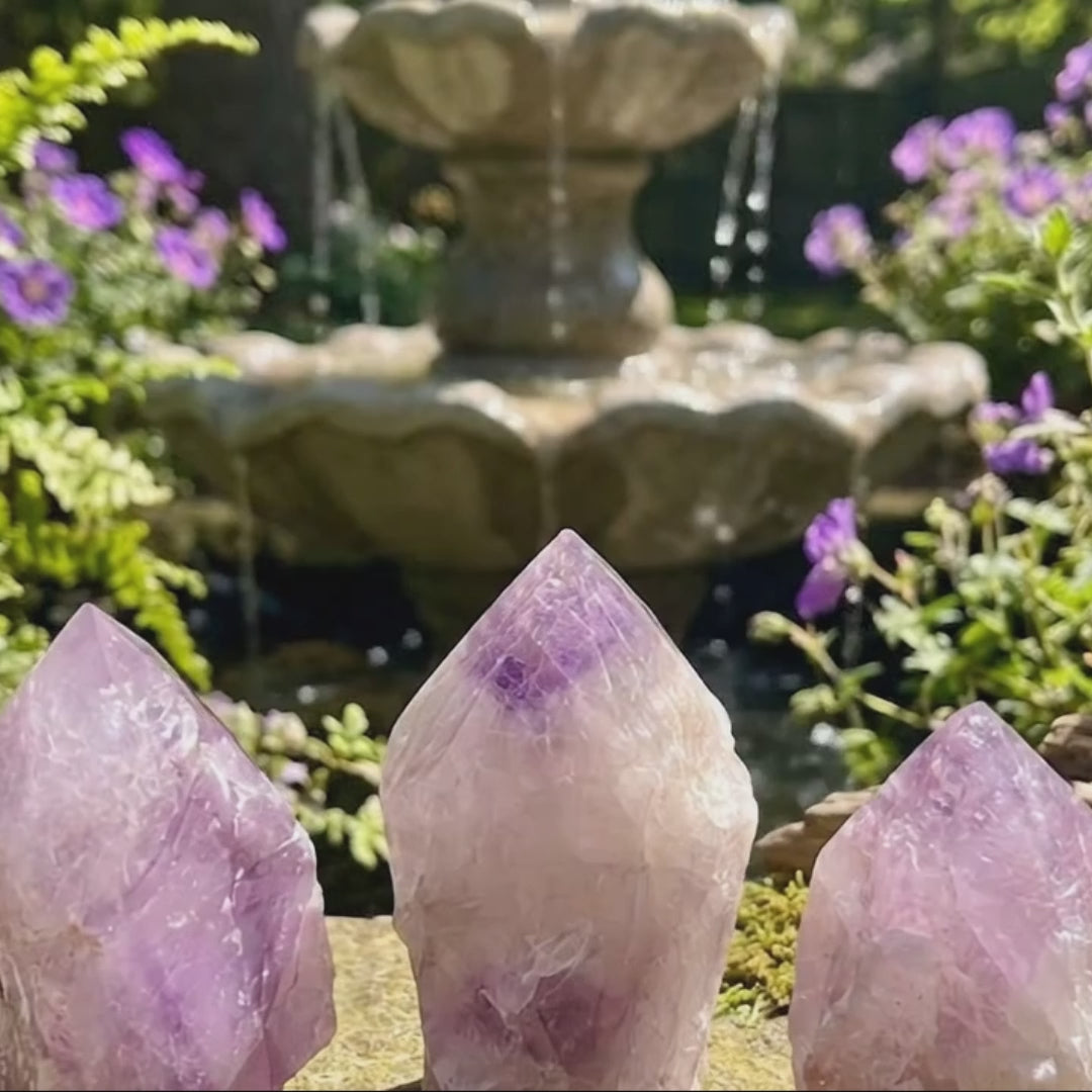 Amethyst Crystal Standing Tower Point Large Rough Carving