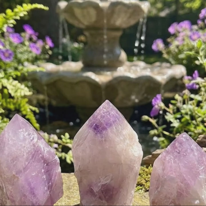 Amethyst Crystal Standing Tower Point Large Rough Carving