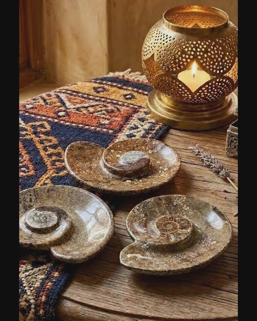 Ammonite Fossil Dish Carving
