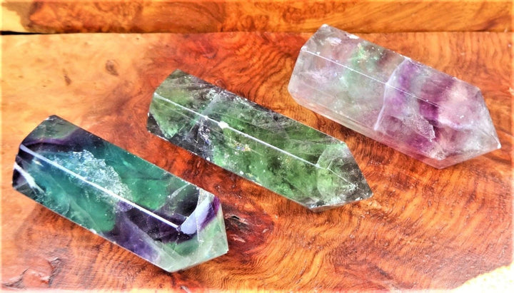 Rainbow Fluorite Crystal Obelisk Tower Standing Point Healing Crystals and Stones