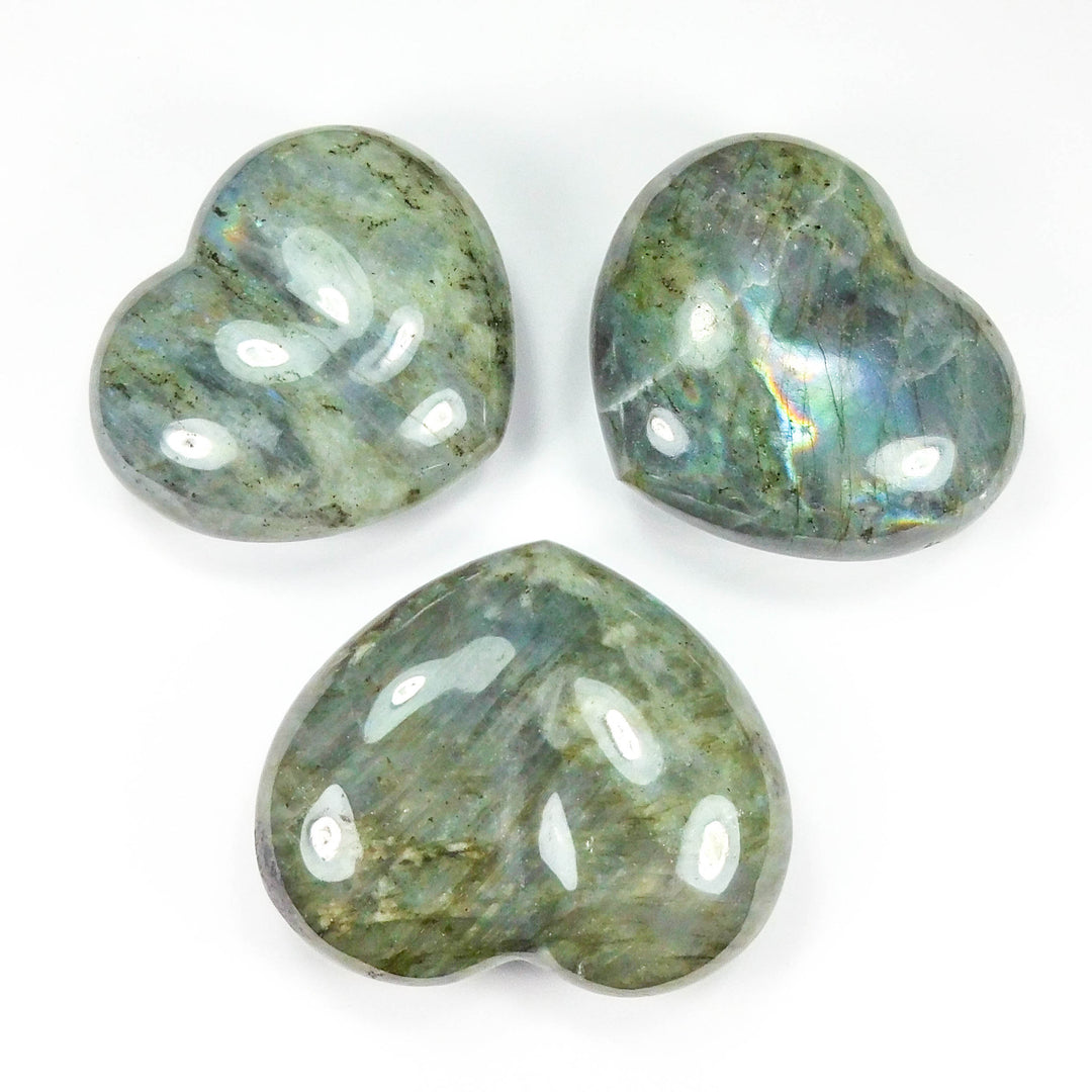 Labradorite Crystal Puffy Heart Natural Polished Gemstones Healing Crystals and Stones