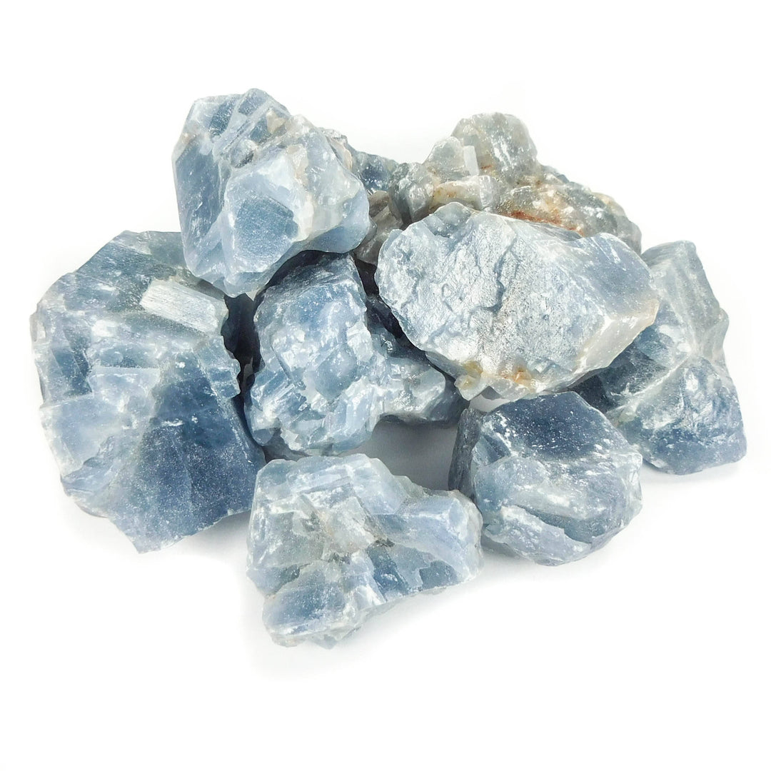 Bulk Wholesale Lot (1 LB) Blue Calcite - One Pound Rough Raw Stones