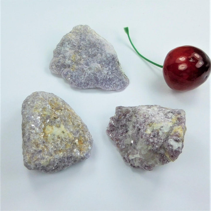 Lepidolite Rough (3 Pcs) Raw Crystal Natural Stone Gemstones Unpolished Rocks