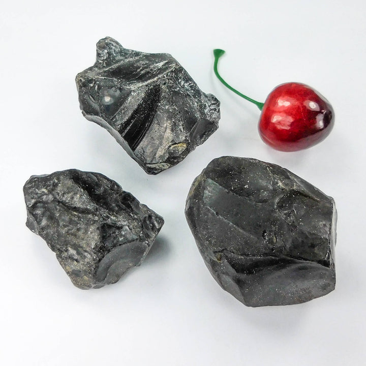 Obsidian (3 Pcs) Raw Black Volcanic Glass