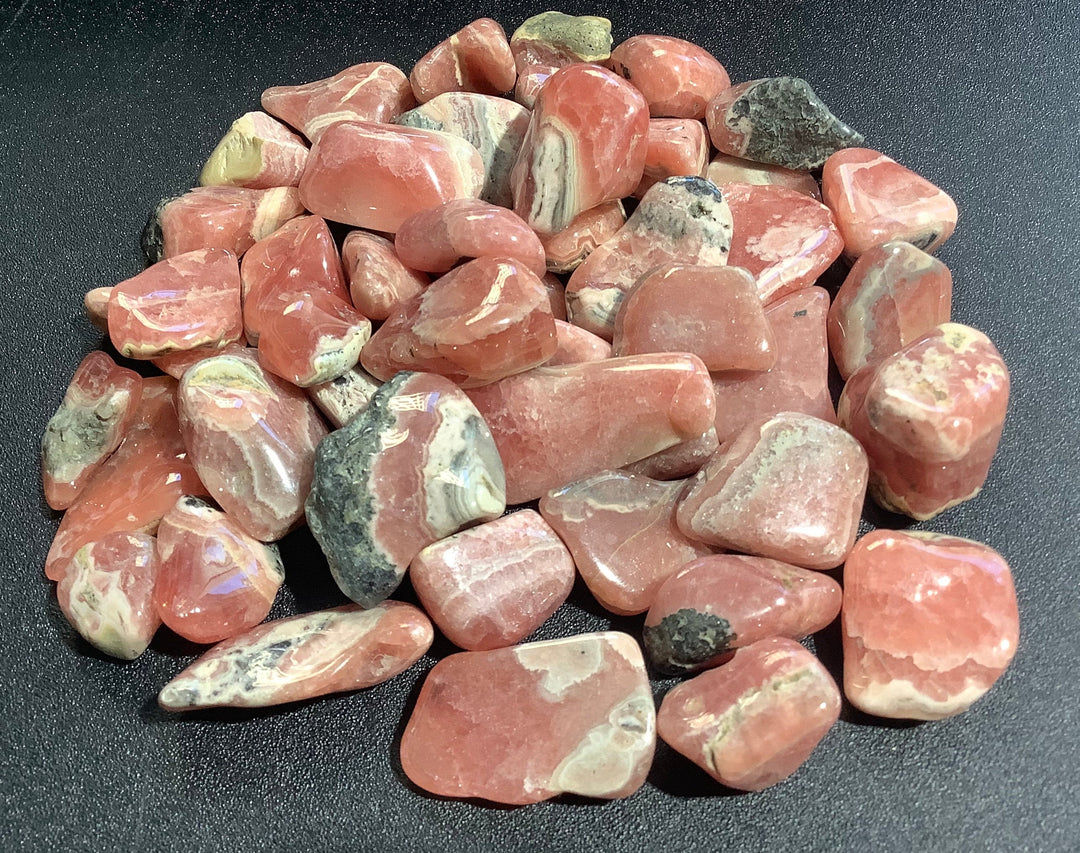 Bulk Wholesale Lot (100 Grams) Rhodocrosite (4 - 8 Pcs) Tumbled Stones