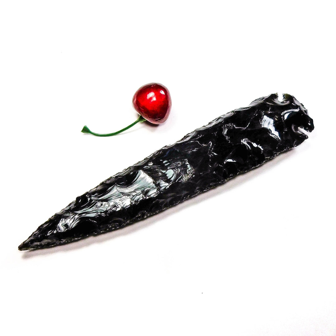 Large Black Obsidian Arrowhead (1 Pc) Grade A Carved Crystal Natural Stone Arrow CR11