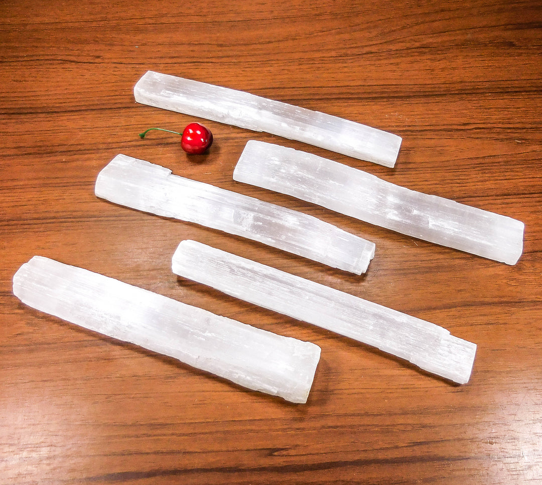 Large Selenite Stick 7-8 Inches Rough Raw Crystal Bar Long Natural Crystals Mineral White Sticks XL Wand Healing Crystals And Stones