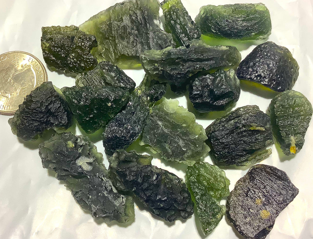 Bulk Wholesale Lot (50 Grams) Moldavite Tektite - Raw Gemstones