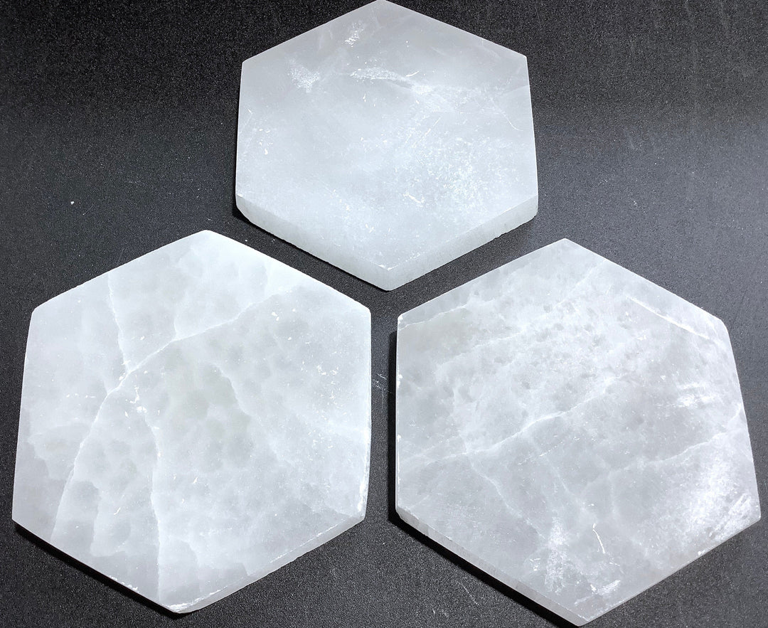 Wholesale Bulk Lot 5 Pack Of Selenite Hexagon Plate White Crystal