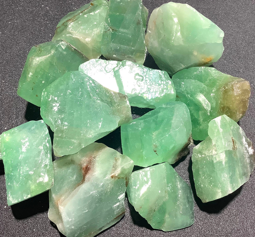 Rough Green Calcite Crystals (1/2 lb) 8 oz Bulk Wholesale Lot Half Pound Stones Raw Natural Crystals