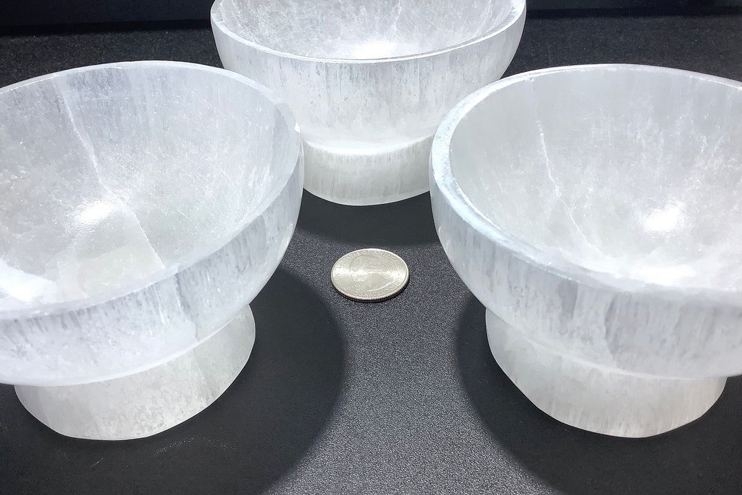 Wholesale Bulk Lot (3 Pack) Selenite White Crystal Bowls