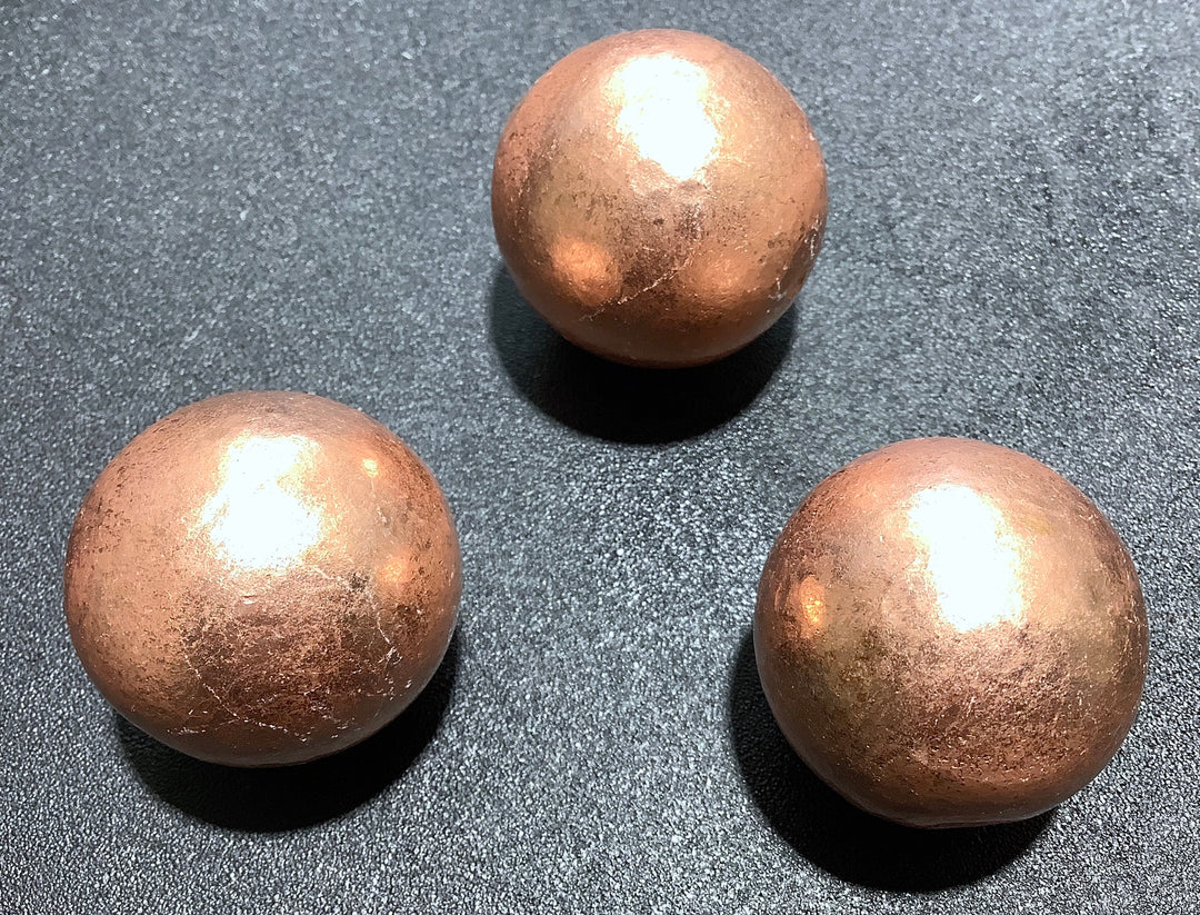 Wholesale Bulk Lot of 3 Copper Balls Sphere Orbs Carved Crystal Ball Decor Spheres