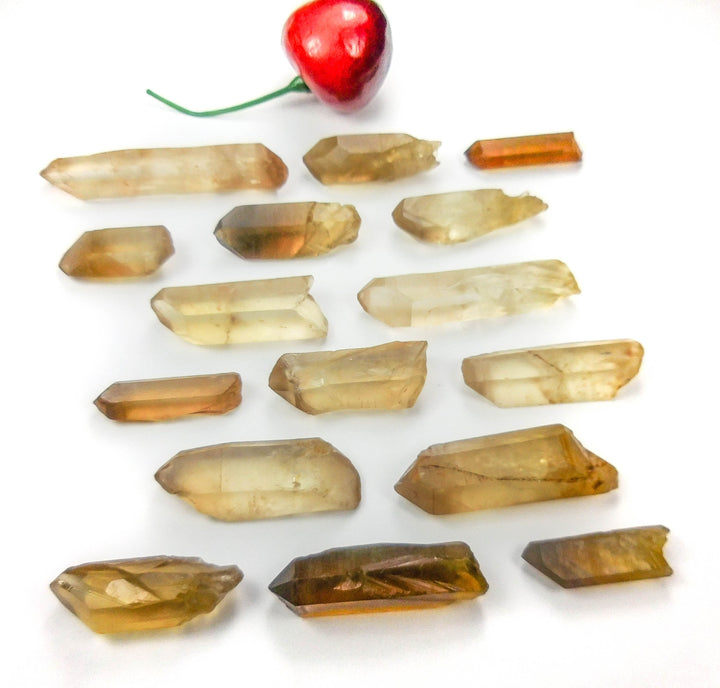 Natural Untreated Citrine Crystal Point (3 pcs ) from Congo Rough Raw Stones Healing Cryatals And Stones