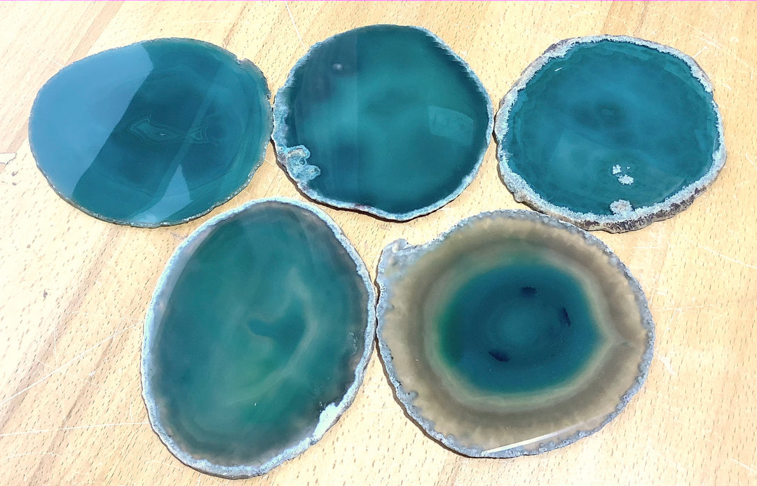 6 - 8 Large Agate Slices Bulk Wholesale 1 Kilo ( 2.2 LBs ) Size #5 (4.5 - 5 Inches) Escort Place Cards Coasters
