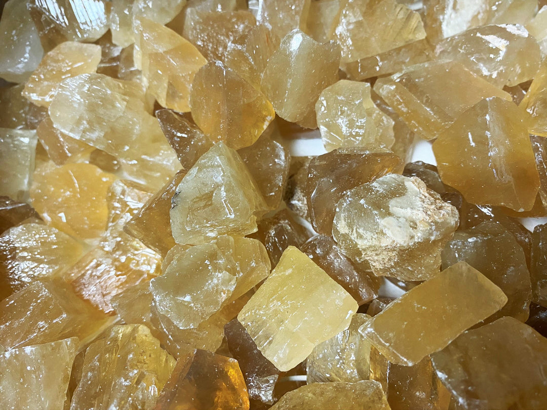 Bulk Wholesale Lot 1 LB - Honey Amber Calcite - One Pound Rough Raw Stones Natural Gemstones Crystals