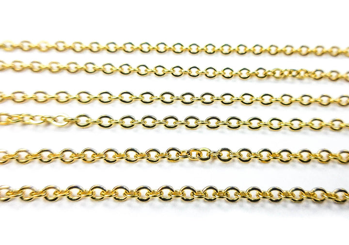 Stainless Steel Necklace Chains Gold  - 316 Grade Link Chain - Lobster Claw Clasp
