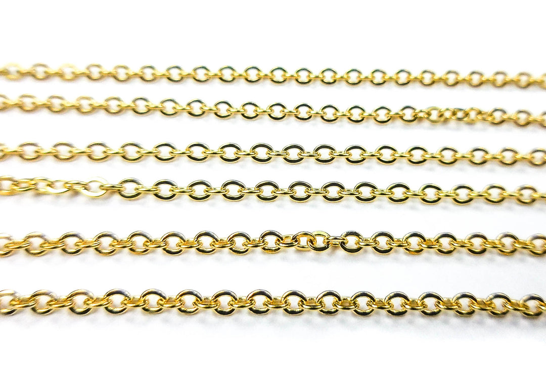 Stainless Steel Necklace Chains Gold  - 316 Grade Link Chain - Lobster Claw Clasp